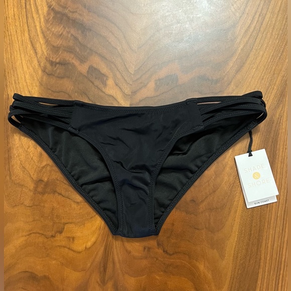 NWT black Shade & Shore swim cheeky bikini bottoms separates - Picture 1 of 1
